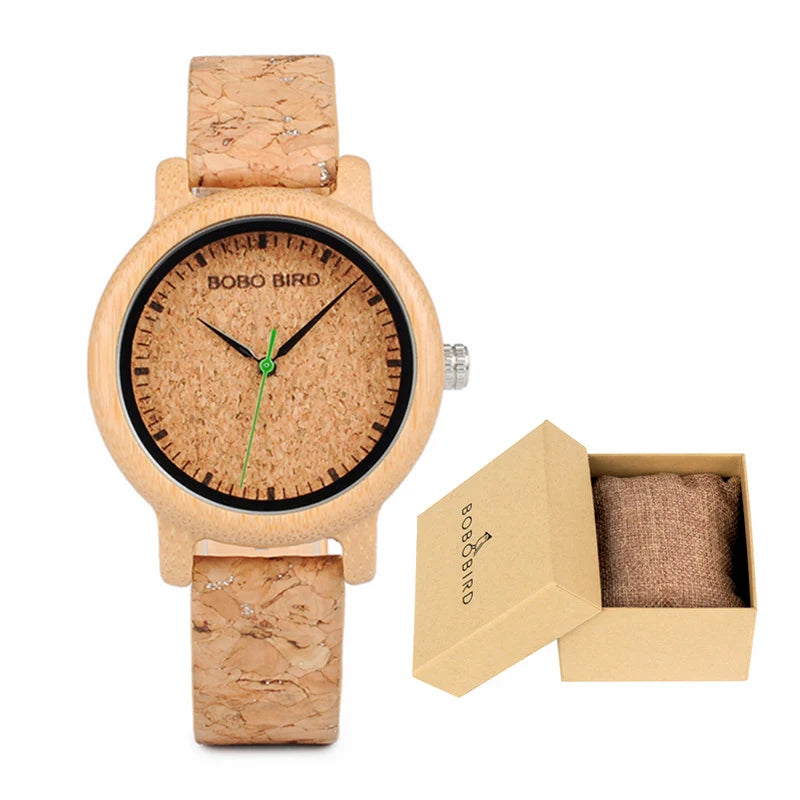 Wooden Watches for Men & Women Leather Strap Quartz Watches Support OEM Customized Dropshipping