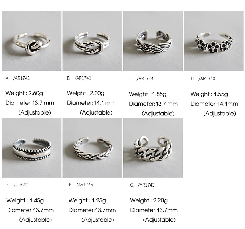 F.I.N.S 925 Sterling Silver Woman Fashion Rings Small Size Knuckle Ring Multi Styles Adjustable Rings Toe Beach Foot Jewelry