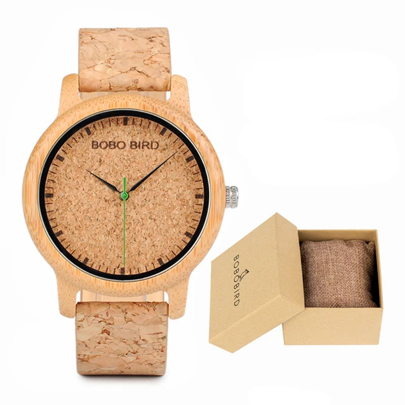 Wooden Watches for Men & Women Leather Strap Quartz Watches Support OEM Customized Dropshipping