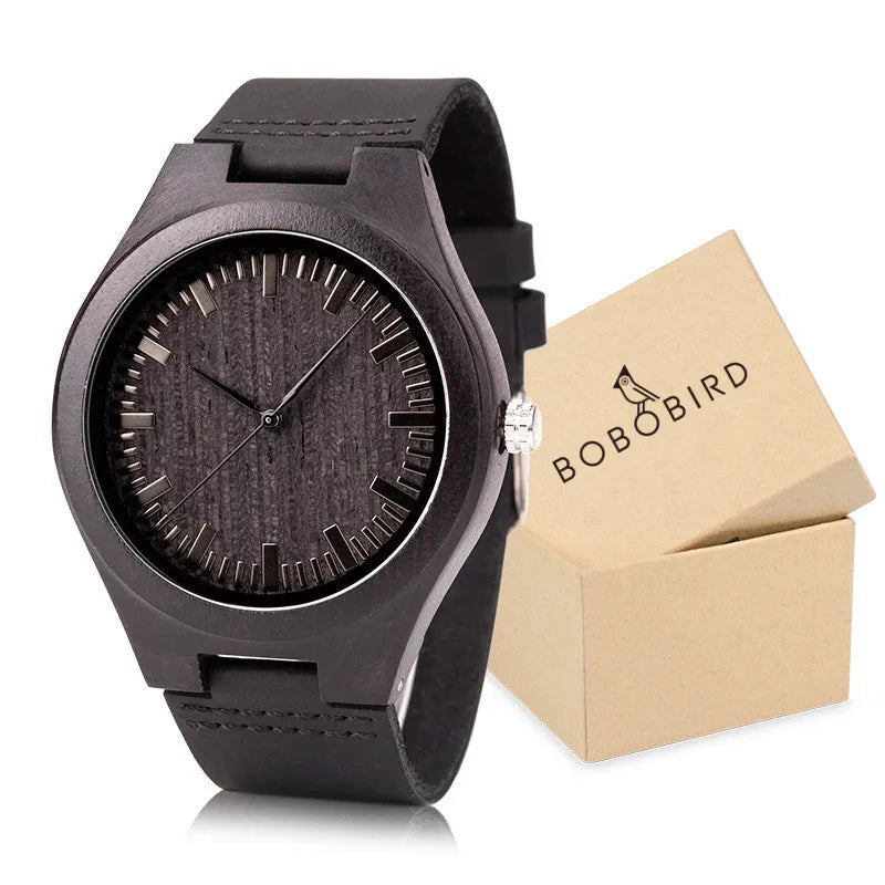 Wooden Watches for Men & Women Leather Strap Quartz Watches Support OEM Customized Dropshipping