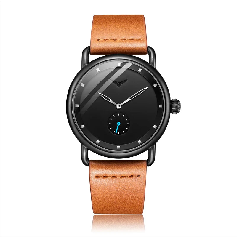 Casual Watch Men Brand  Quartz Wristwatch Simple Waterpoor Leather Man Watch Luxury Watches