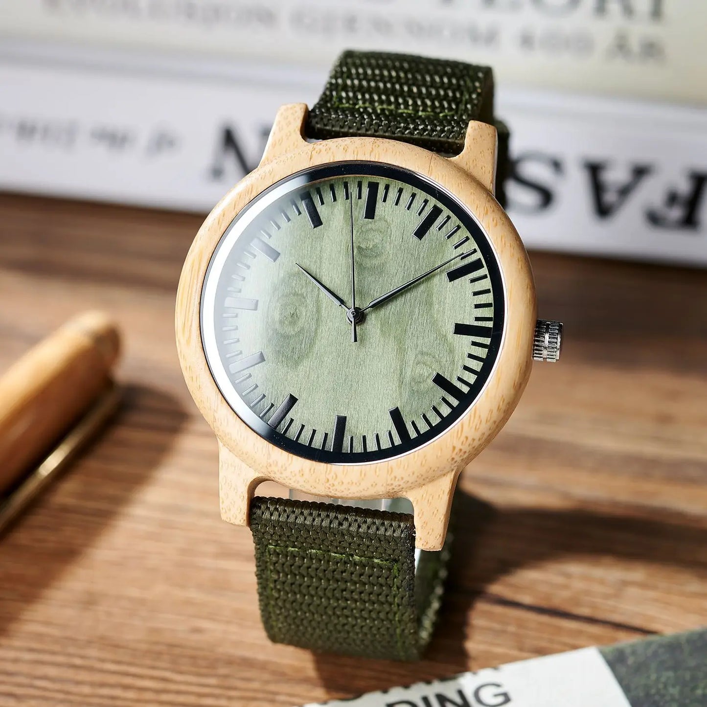 Wooden Watches for Men & Women Leather Strap Quartz Watches Support OEM Customized Dropshipping