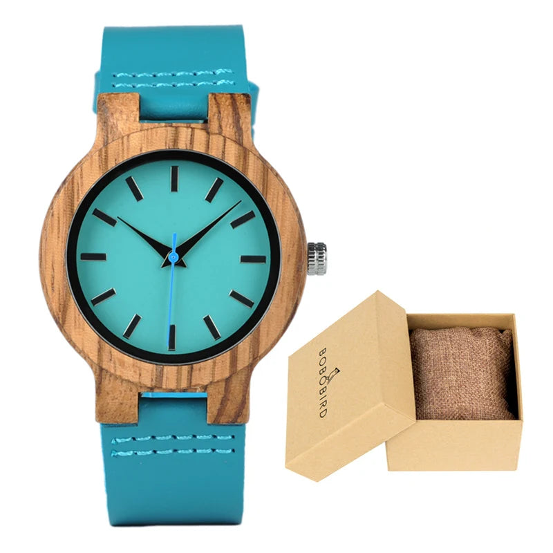 Wooden Watches for Men & Women Leather Strap Quartz Watches Support OEM Customized Dropshipping