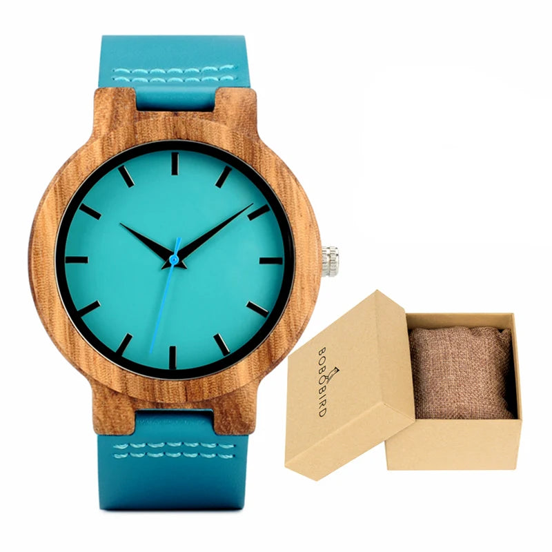 Wooden Watches for Men & Women Leather Strap Quartz Watches Support OEM Customized Dropshipping