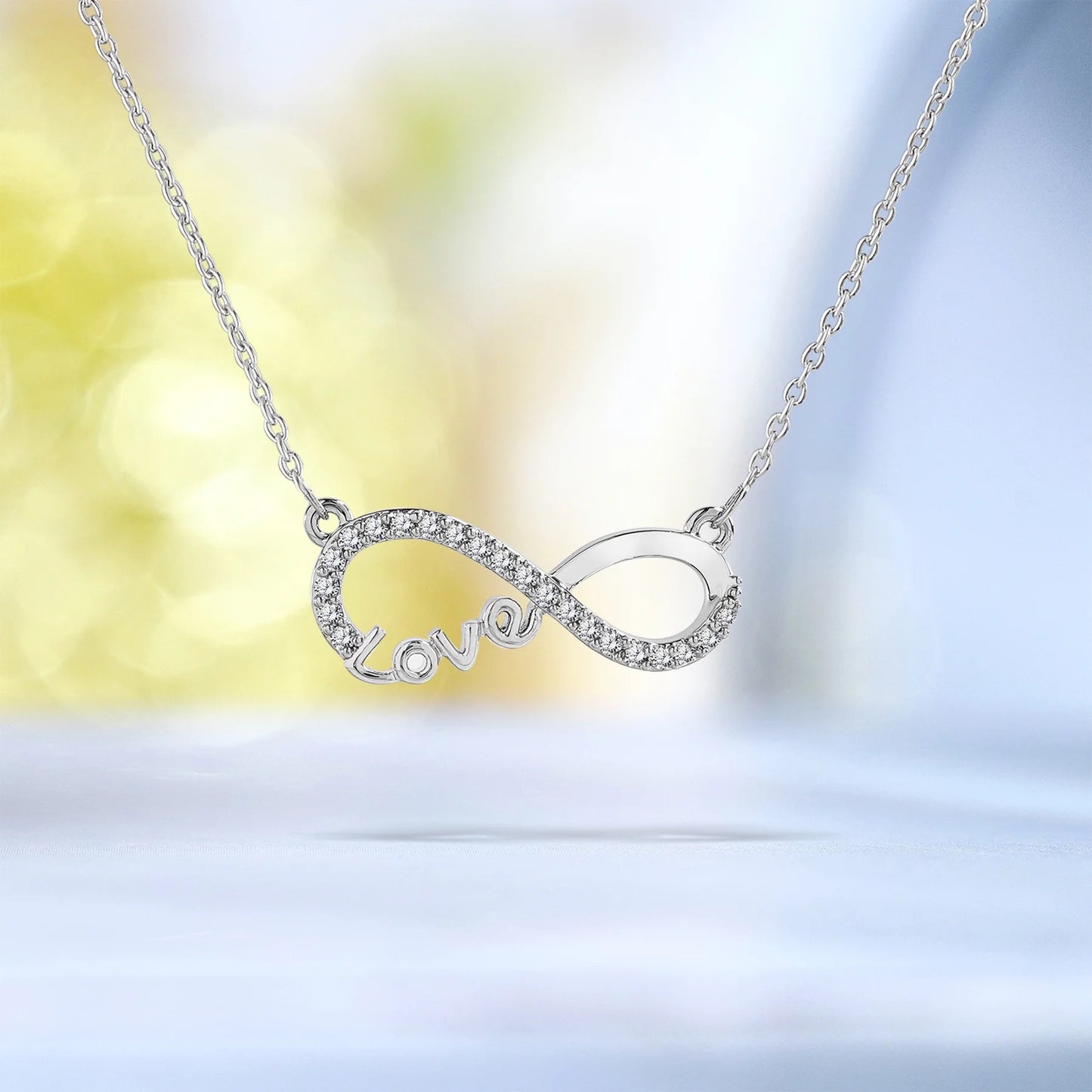 Infinity Love Pendant Necklace - Meaningful Jewelry for Her - Anniversary Gift in 18K Yellow Gold Plated